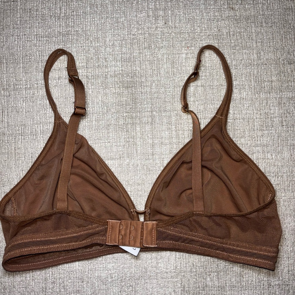Lively All.You Bralette Large Mocha Brown Mesh Wireless Everyday Bra Soft Girl - Picture 2 of 7